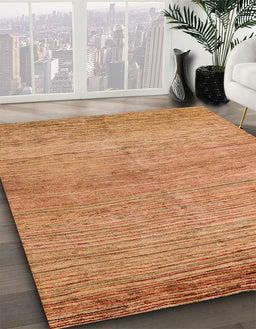 Abstract Orange Modern Rug in Family Room, abs4967
