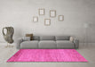 Machine Washable Abstract Pink Modern Rug in a Living Room, wshabs4967pnk