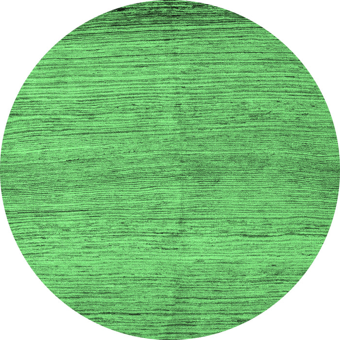 Round Abstract Emerald Green Modern Rug, abs4967emgrn