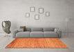 Machine Washable Abstract Orange Modern Area Rugs in a Living Room, wshabs4967org