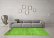 Machine Washable Abstract Green Modern Area Rugs in a Living Room,, wshabs4967grn