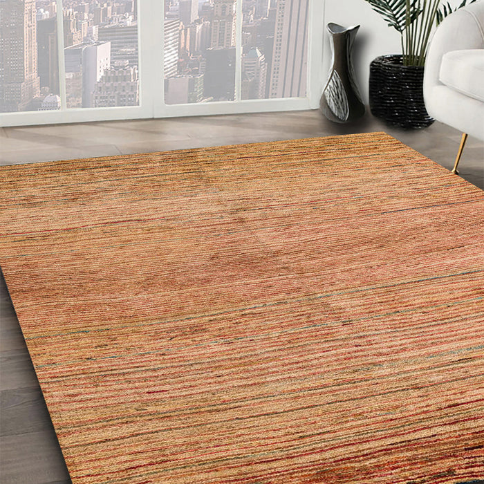 Abstract Orange Modern Rug in Family Room, abs4967