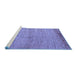 Sideview of Machine Washable Abstract Blue Modern Rug, wshabs4967blu