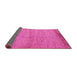 Sideview of Abstract Pink Modern Rug, abs4967pnk