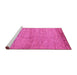 Sideview of Machine Washable Abstract Pink Modern Rug, wshabs4967pnk