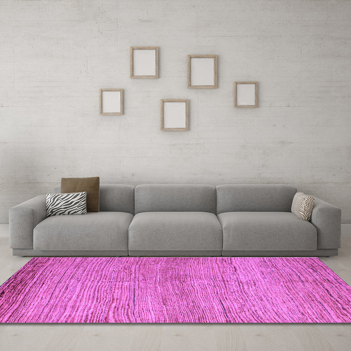 Machine Washable Abstract Purple Modern Area Rugs in a Living Room, wshabs4967pur