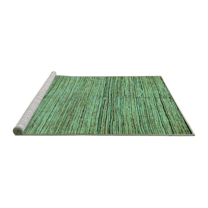 Sideview of Machine Washable Abstract Turquoise Modern Area Rugs, wshabs4968turq
