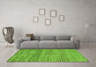 Machine Washable Abstract Green Modern Area Rugs in a Living Room,, wshabs4968grn