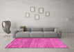 Machine Washable Abstract Pink Modern Rug in a Living Room, wshabs4968pnk