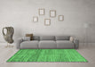 Machine Washable Abstract Emerald Green Modern Area Rugs in a Living Room,, wshabs4968emgrn