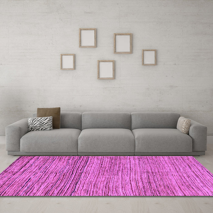 Machine Washable Abstract Purple Modern Area Rugs in a Living Room, wshabs4968pur