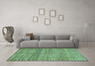 Machine Washable Abstract Turquoise Modern Area Rugs in a Living Room,, wshabs4968turq