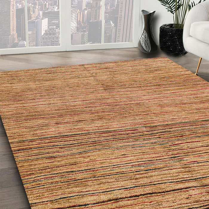 Abstract Red Modern Rug in Family Room, abs4968