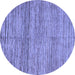 Round Abstract Blue Modern Rug, abs4968blu