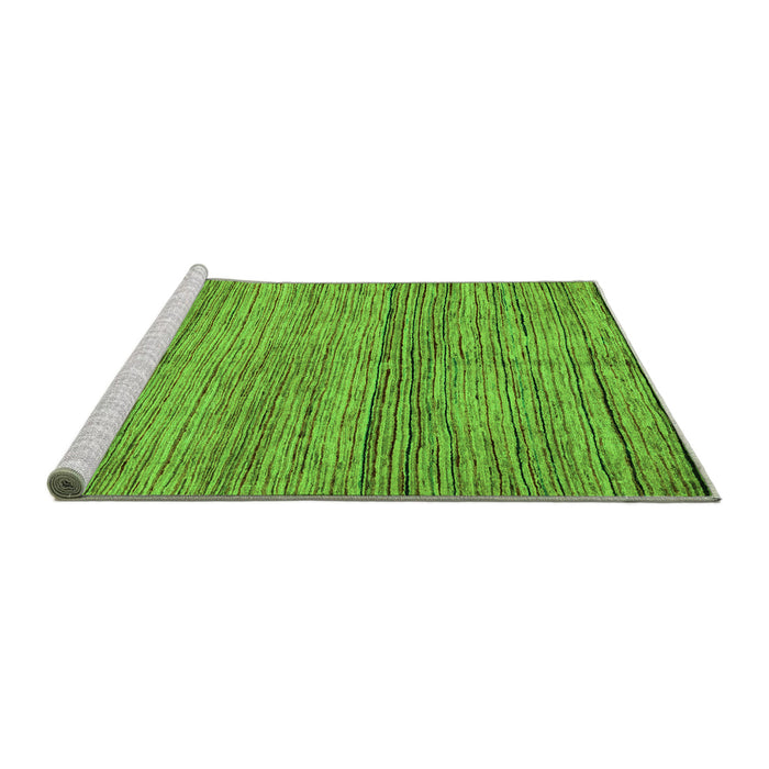 Sideview of Machine Washable Abstract Green Modern Area Rugs, wshabs4968grn