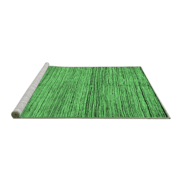 Sideview of Machine Washable Abstract Emerald Green Modern Area Rugs, wshabs4968emgrn