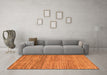 Machine Washable Abstract Orange Modern Area Rugs in a Living Room, wshabs4968org