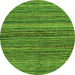 Round Machine Washable Abstract Green Modern Area Rugs, wshabs4969grn