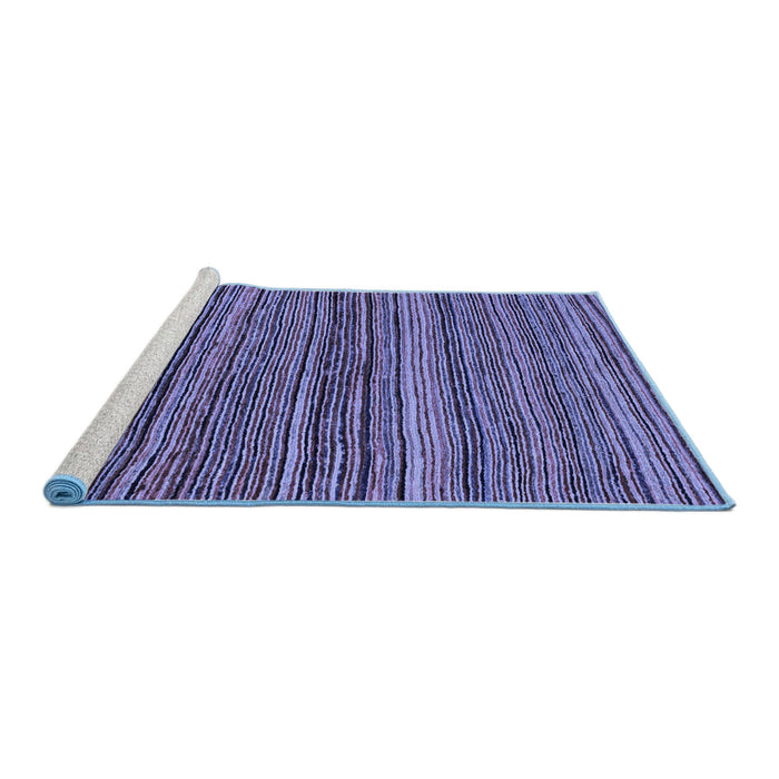 Sideview of Machine Washable Abstract Blue Modern Rug, wshabs4969blu