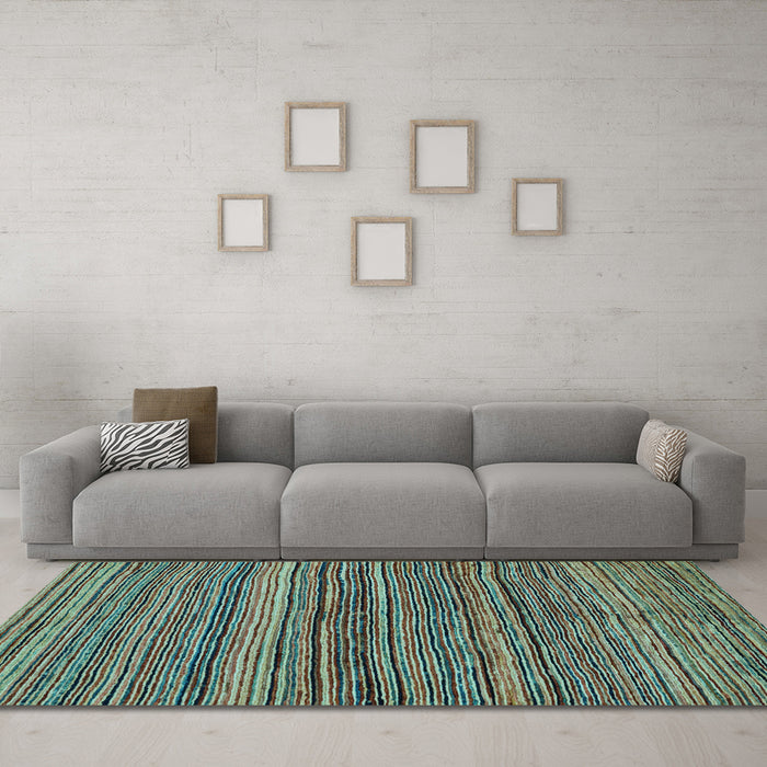 Machine Washable Abstract Light Blue Modern Rug in a Living Room, wshabs4969lblu
