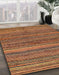 Machine Washable Abstract Saffron Red Rug in a Family Room, wshabs4969