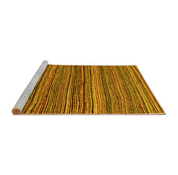 Sideview of Machine Washable Abstract Yellow Modern Rug, wshabs4969yw