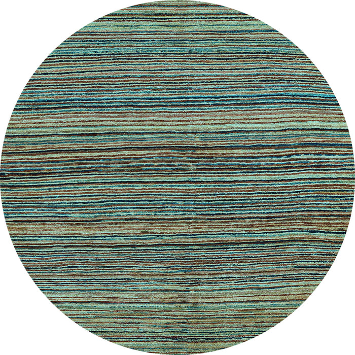 Round Abstract Light Blue Modern Rug, abs4969lblu