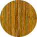 Round Machine Washable Abstract Yellow Modern Rug, wshabs4969yw