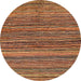 Round Abstract Saffron Red Modern Rug, abs4969