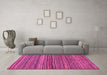 Machine Washable Abstract Pink Modern Rug in a Living Room, wshabs4969pnk