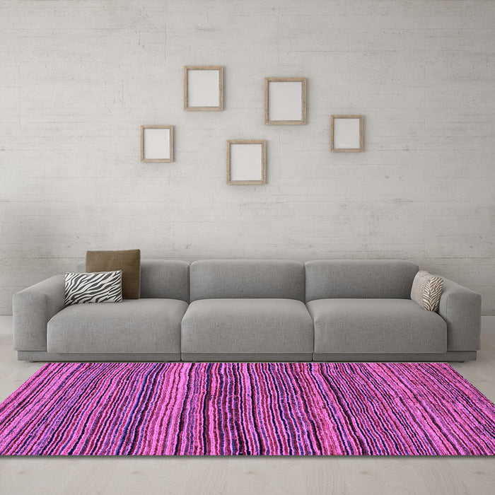 Machine Washable Abstract Purple Modern Area Rugs in a Living Room, wshabs4969pur