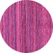 Round Machine Washable Abstract Pink Modern Rug, wshabs4969pnk