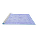 Sideview of Machine Washable Oriental Blue Traditional Rug, wshabs496blu