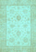 Machine Washable Oriental Light Blue Traditional Rug, wshabs496lblu