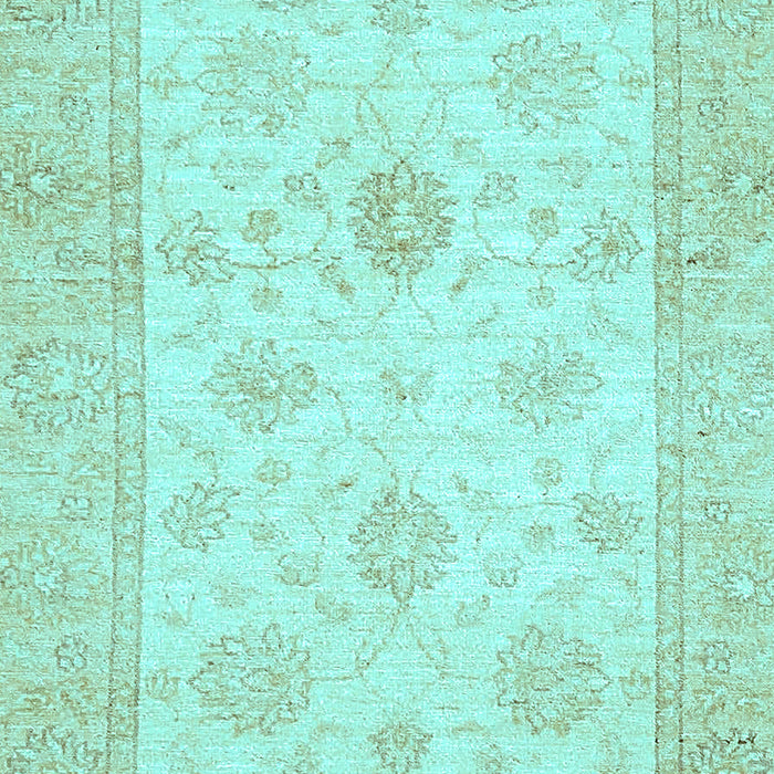Machine Washable Oriental Light Blue Traditional Rug, wshabs496lblu
