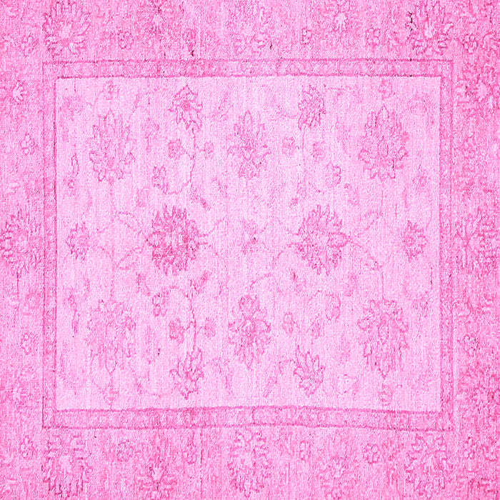 Square Machine Washable Oriental Pink Traditional Rug, wshabs496pnk
