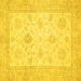 Square Machine Washable Oriental Yellow Traditional Rug, wshabs496yw