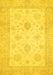 Machine Washable Oriental Yellow Traditional Rug, wshabs496yw