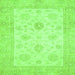 Square Oriental Green Traditional Rug, abs496grn