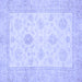 Square Machine Washable Oriental Blue Traditional Rug, wshabs496blu