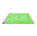 Sideview of Machine Washable Oriental Green Traditional Area Rugs, wshabs496grn