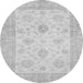 Round Oriental Gray Traditional Rug, abs496gry