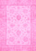 Machine Washable Oriental Pink Traditional Rug, wshabs496pnk