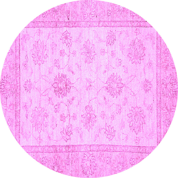 Round Oriental Purple Traditional Rug, abs496pur