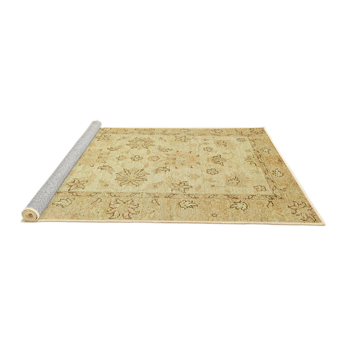 Sideview of Machine Washable Abstract Yellow Rug, wshabs497