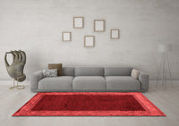 Machine Washable Abstract Red Modern Rug, wshabs4970red