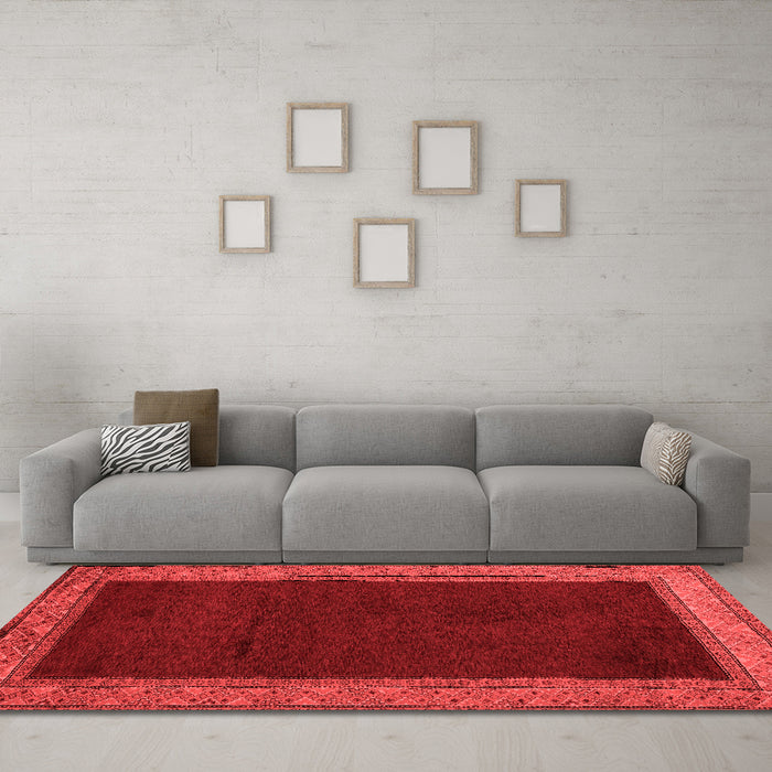 Modern Red Washable Rugs