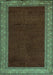 Machine Washable Abstract Turquoise Modern Area Rugs, wshabs4970turq