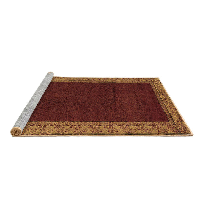 Sideview of Machine Washable Abstract Brown Modern Rug, wshabs4970brn