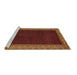 Sideview of Machine Washable Abstract Brown Modern Rug, wshabs4970brn